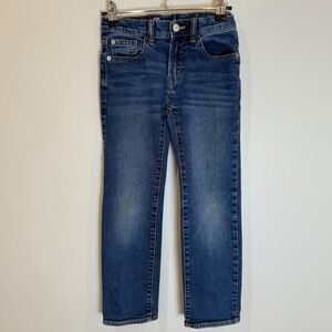 GAP Kids Boys Straight Fit Jeans Blue Denim Adjustable Waist Size 8